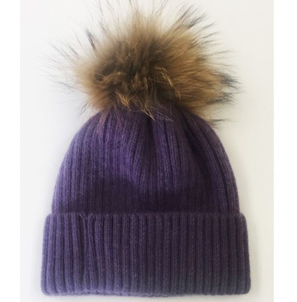 Linda Richards Pirate Purple Pom Hat